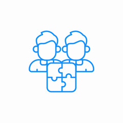 Team business people puzzle icon vector sign