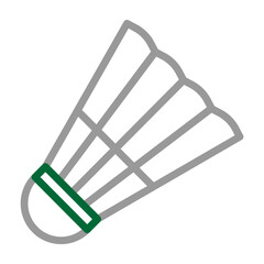 Bedminton Shuttle Vector Line Dark Green Grey Icon Design