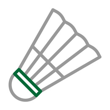 Bedminton Shuttle Vector Line Dark Green Grey Icon Design