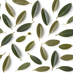 Naklejka premium Green Leaves Pattern