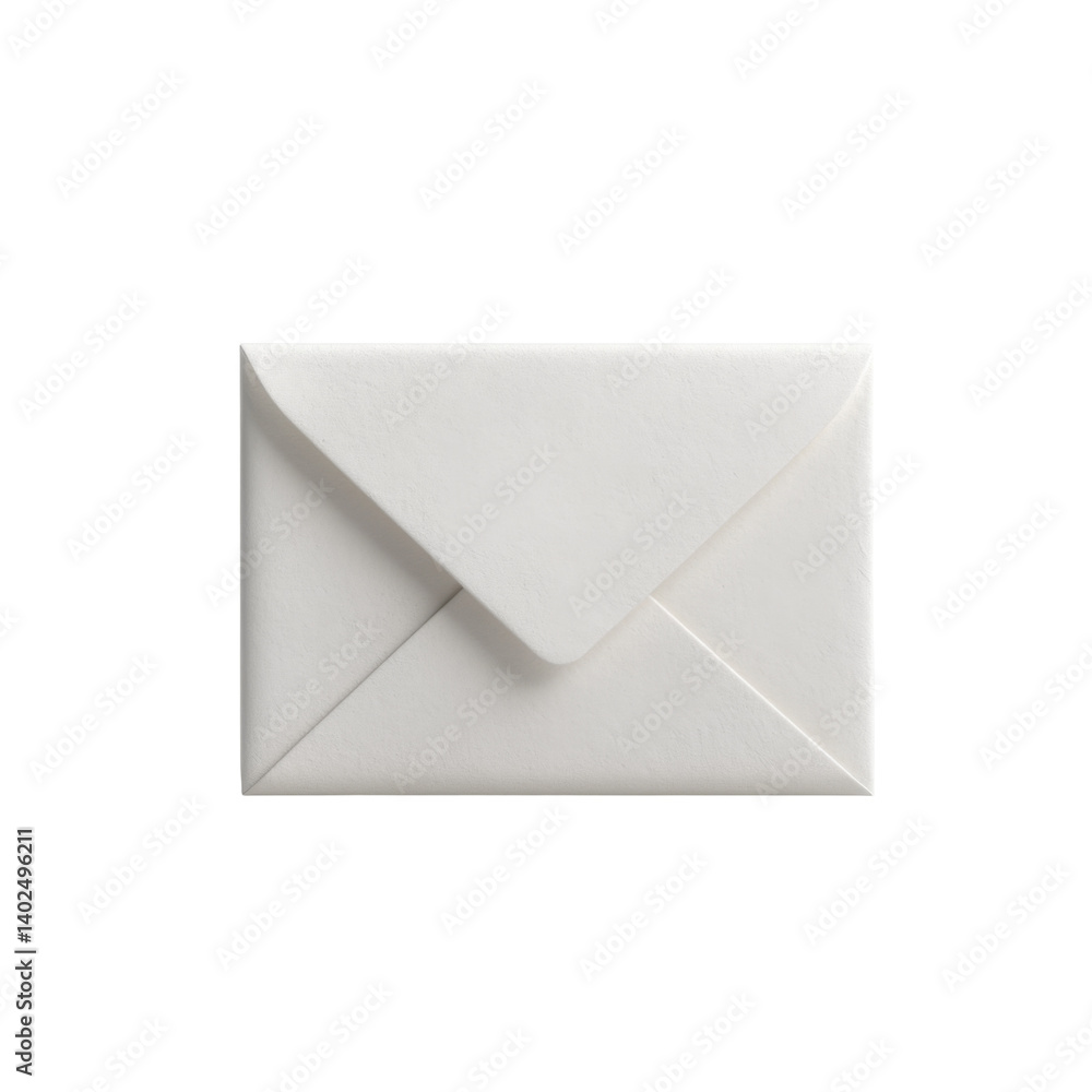 Aufkleber white envelope sealed and unused with clean lines and crisp flap design for letters and documents