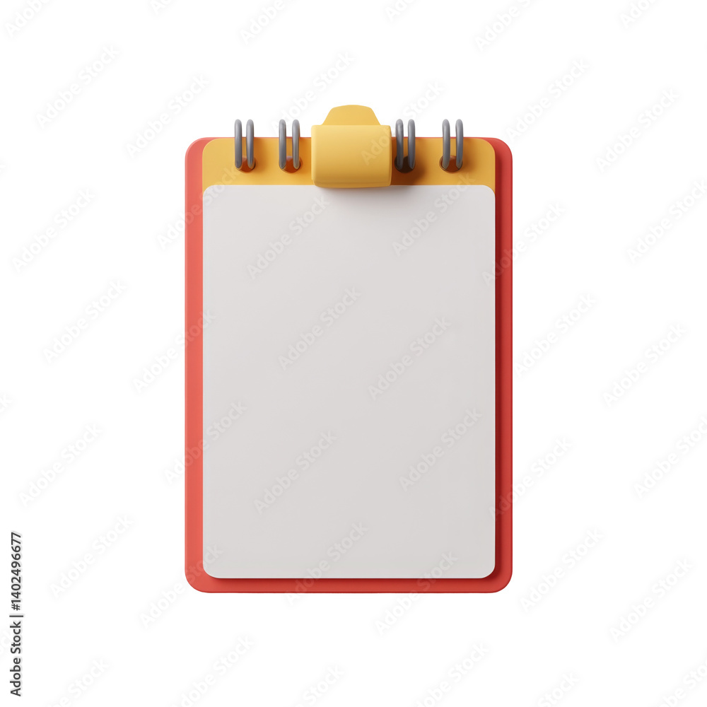Aufkleber spiral notepad with red cover and yellow binding for writing and note taking tasks