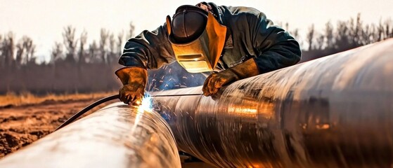 Pipeline Welding in Progress