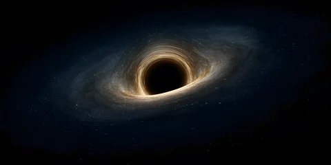 Fototapete Cosmic Abyss: A Majestic Black Hole Devouring Space and Time, Showcasing the Raw Power and Enigmatic Beauty of Deep Space Phenomena.  © Nikola