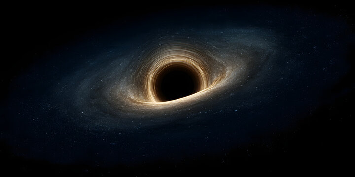 Cosmic Abyss: A Majestic Black Hole Devouring Space and Time, Showcasing the Raw Power and Enigmatic Beauty of Deep Space Phenomena.
