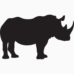 Rhino vector illustration showing a wild animal isolated on a white background