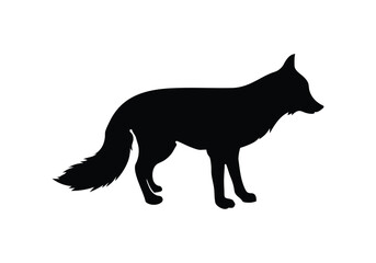 Fox silhouette set - isolated vector images of wild animals.fox silhouette isolated on white background