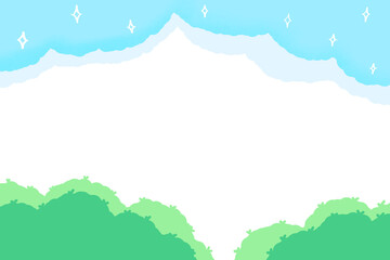 Frame wih bush and blue sky