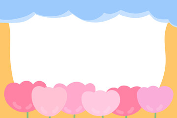 Frame with pink flower