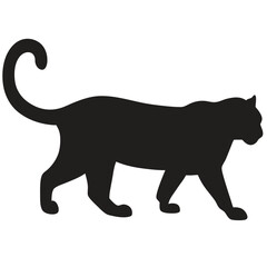 Wild animal vector illustration of a black lion or panther silhouette, a powerful mammal and predator