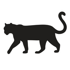 Wild animal vector illustration of a black lion or panther silhouette, a powerful mammal and predator