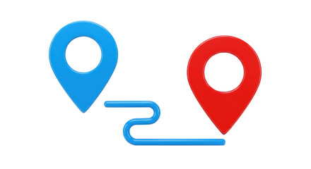 Isolated Route Map Pins