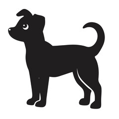 Simple Silhouette Dog Clipart | Black Dog Graphic