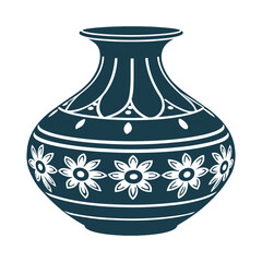 Barro Negro Vase Shiny Black Pottery Vase Illustration - Barro Negro Pottery Vase Illustration Vector File