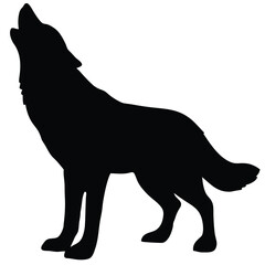 Black wolf mammal silhouettes vector illustration includes a wild wolf, dog, and cat