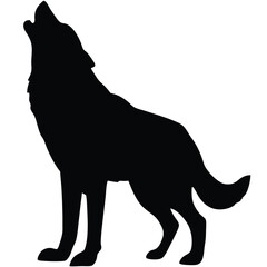 Black wolf mammal silhouettes vector illustration includes a wild wolf, dog, and cat