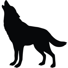 Black wolf mammal silhouettes vector illustration includes a wild wolf, dog, and cat