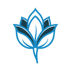 Tulip Tree Flower Logo Icon - Minimalist Tulip Tree Flower Logo Icon Vector