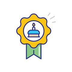 Birthday Badge Icon vector stock illustration