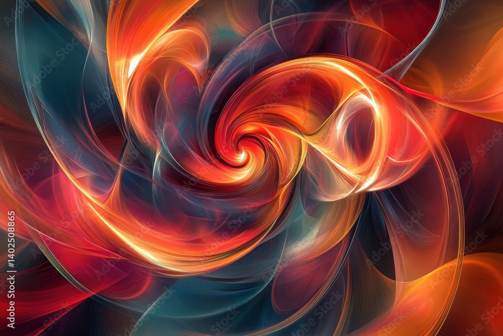 Wall mural abstract colorful swirling shapes form a captivating visual display of light