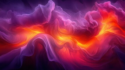 Fototapeta premium Abstract fiery and purple cosmic swirls, digital art