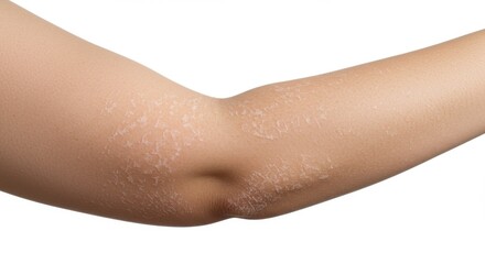 Dry Skin on Arm: Medical - Dry, flaky skin on forearm, illustrating dehydration, eczema, or other skin conditions. Concepts: dryness, irritation, texture, health, treatment