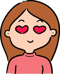 Illustration of woman in love
