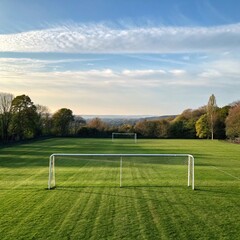 Soccer field during the sunny day - football field