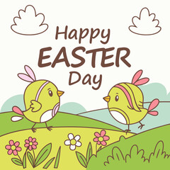 Happy Easter Day vector illustration
