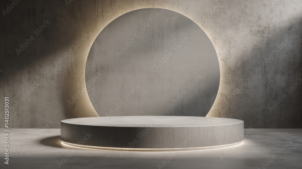 Poster modern empty 3d product stage with smooth textures and lighting