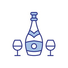 Champagne Bottle Icon vector stock illustration