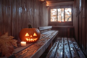Obraz premium Halloween Sauna Scene