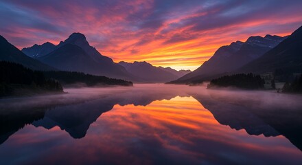 sunrise over the lake