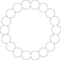 Circle round frame. Dot border line pattern
