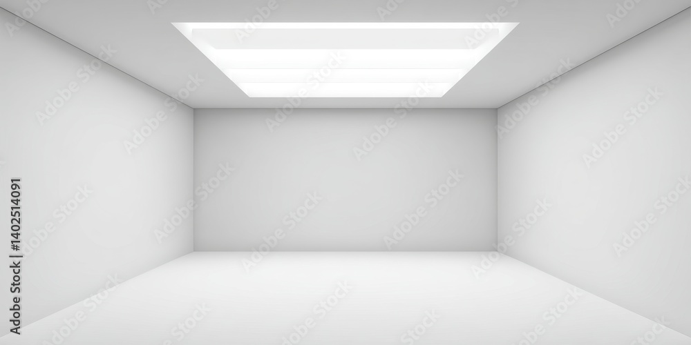 Poster minimalistic 3d room with matte white texture and soft lighting