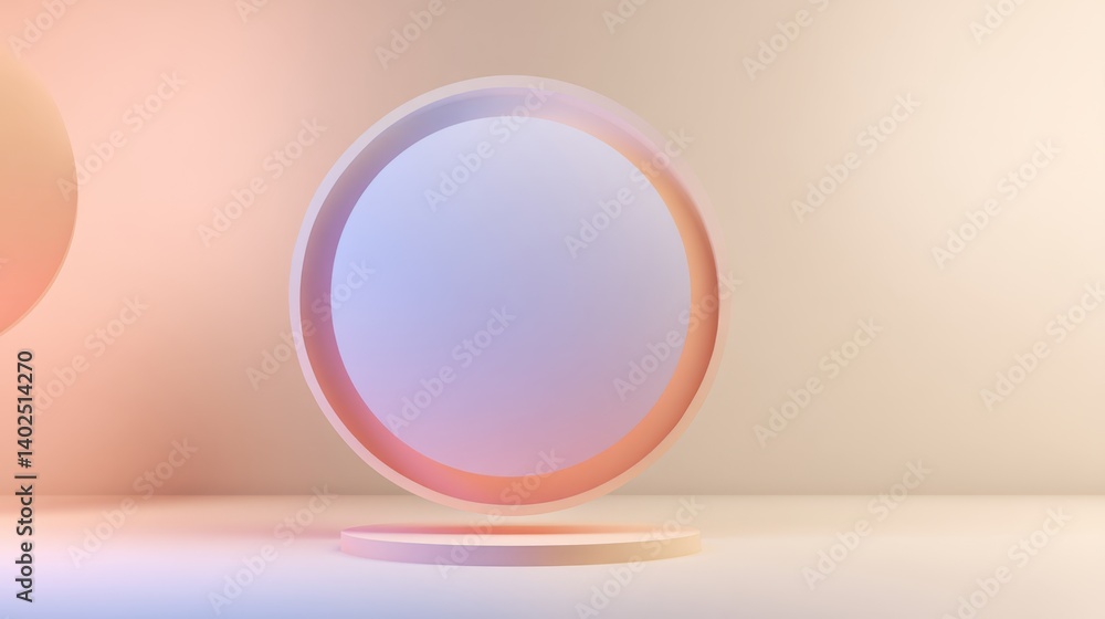 Poster soft colored 3d cartoon design with centered empty space