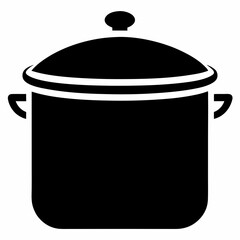 Stock pot silhouette vector black