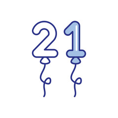Number Balloons Icon vector stock illustration