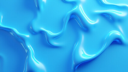 Obraz premium Abstract Blue Liquid Fluid Background 3D Rendered Shiny Chrome Texture
