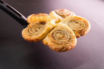 Puff pastry cinnamon rolls. Pastry dessert. food