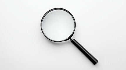 magnifying glass on white background, ideal for search icons, detective-themed graphics, or educational and research-related design materials