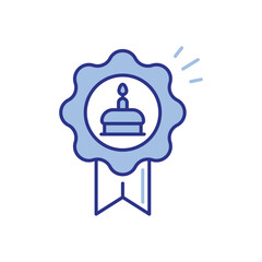 Birthday Badge Icon vector stock illustration