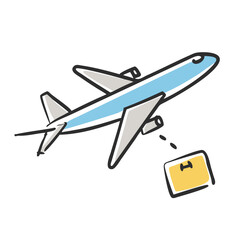 airplane shipping icon, airplane shipping vector illustration-simple illustration of airplane shipping, perfect for airplane shipping logos and icons