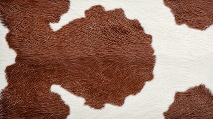 Brown and White Cowhide Texture Close up Animal Hide Pattern Natural Fur Background