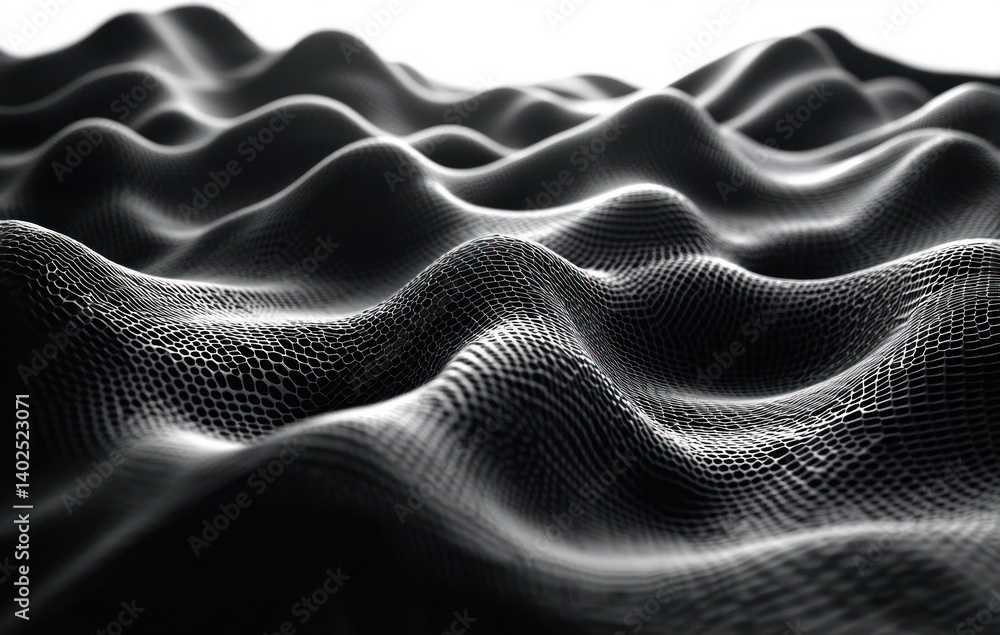 Poster abstract wave pattern geometric texture monochrome digital art aerial view technology concept big da