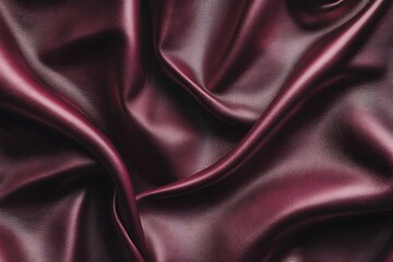 Fototapeta premium Deep burgundy silk fabric with rich smooth folds creating a luxurious texture