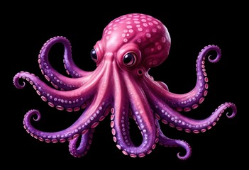 Obraz premium Pink and Purple Octopus