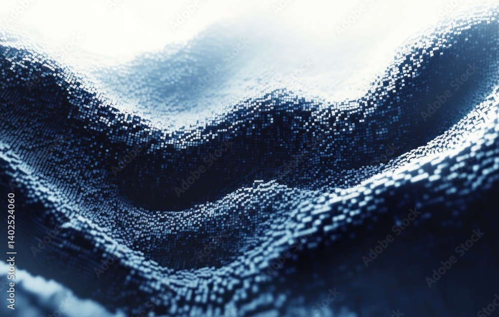 Aufkleber abstract background of technology and science with geometric waves and cubes in futuristic design