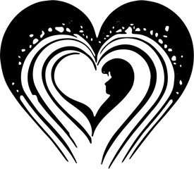 silhouette of a girl with heart