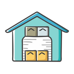 warehouse icon, warehouse vector illustration-simple illustration of warehouse, perfect for warehouse logos and icons